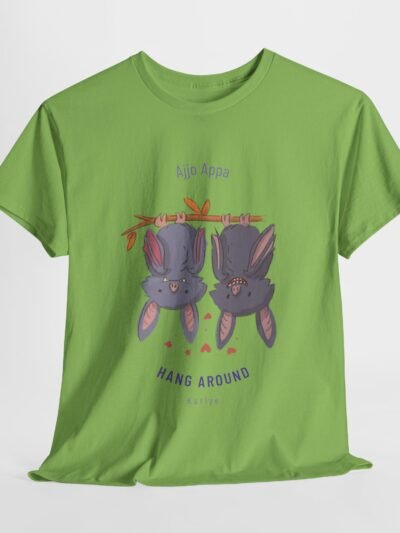 Cute Bunny Cotton Graphic Tee - "Ajjo Appan Hang Around karyie"