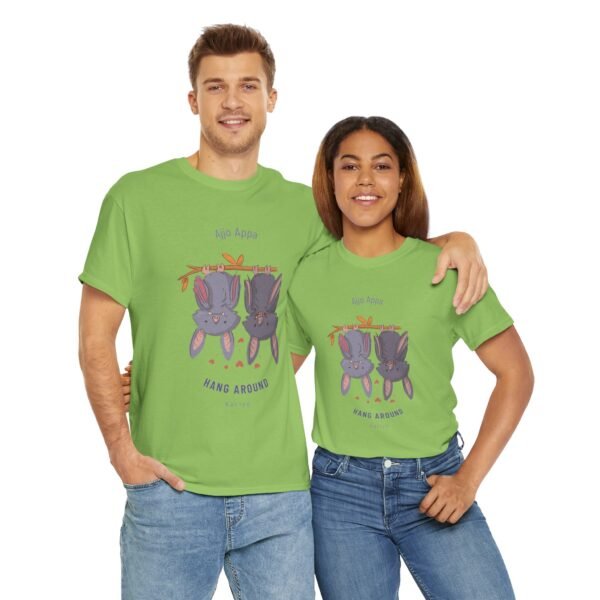 Cute Bunny Cotton Graphic Tee - "Ajjo Appan Hang Around karyie" - Image 2