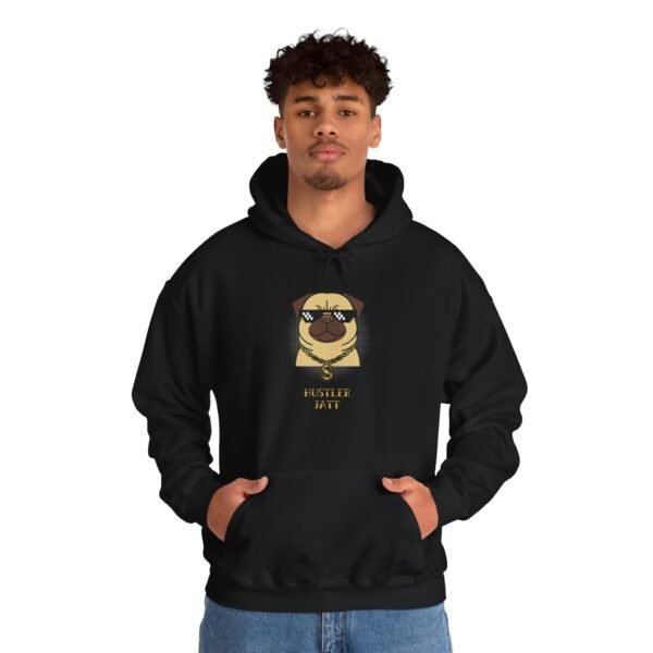 Funny Pug Hustler "Jatt" Heavy Blend Hoodie - Image 3
