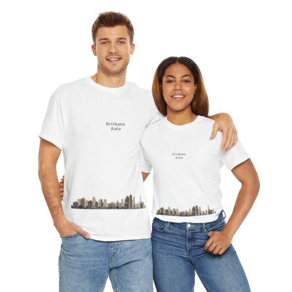 Brisbane "Aale"  Skyline - City Vibe Heavy Cotton Tee - Image 4