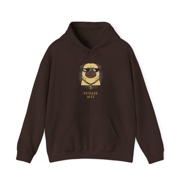Funny Pug Hustler "Jatt" Heavy Blend Hoodie - Image 2